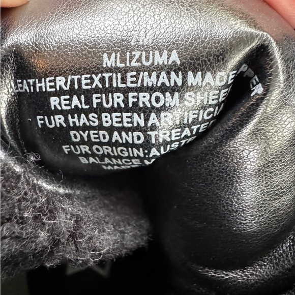 Marc Fisher Leather ML Izumi Combat Boot Real Sheepkin Fur Black Size 7 NWT - Picture 10 of 13